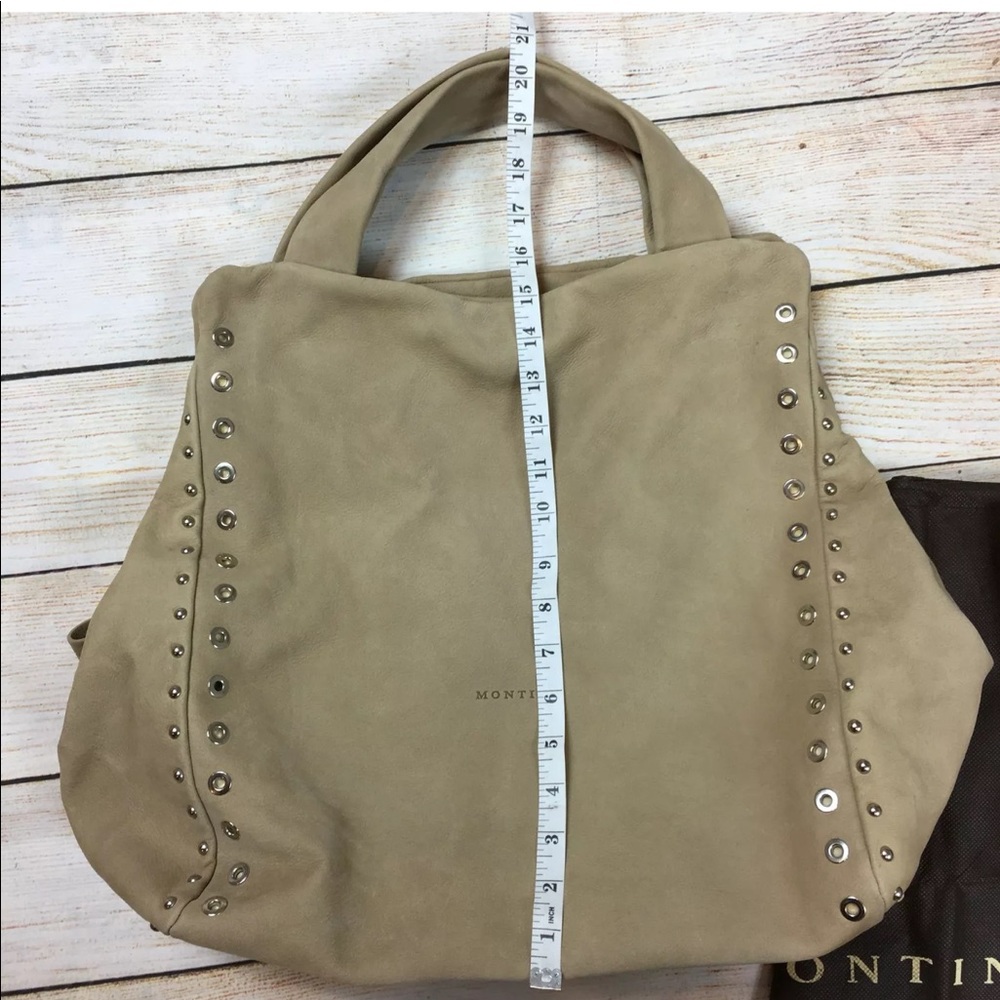 Montini beige leather handbag from Italy NEW - Picture 5 of 8